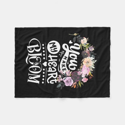 Je maakt mijn hartbloem fleece deken (Voorkant (Horizontaal))