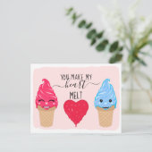 Je maakt mijn hartenknipperende ijs-Valentijnsdag Feestdagenkaart (Staand voorkant)