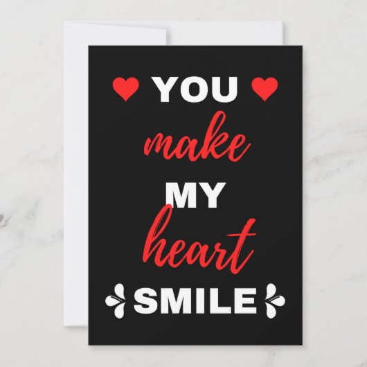 Je maakt mijn hartglimlach bedankkaart (Voorkant)