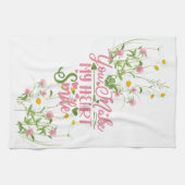 Je maakt mijn hartglimlach-citaat roze Dainty Flor Theedoek (Horizontaal)