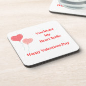 Je maakt mijn hartglimlach met hartballonnen op ee bier onderzetter (Linkerzijde)