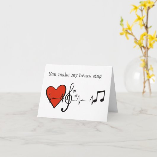 Je maakt mijn hartspeling - Liefde / Jubileum-kaar Kaart (Gele Bloem)