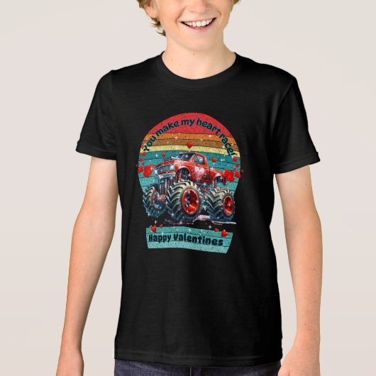 Je maakt mijn Heart Race rode monstertruck Tri-Blend Shirt (Voorkant)