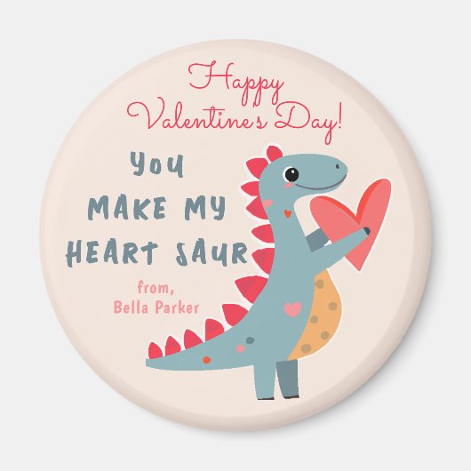 Je maakt mijn Heart Saur Dinosaur Pun Valentijn Magneet (Voorkant)