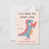 Je maakt mijn Heart Saur Dinosaur Pun Valentijn Notitiekaartje (Voorkant)