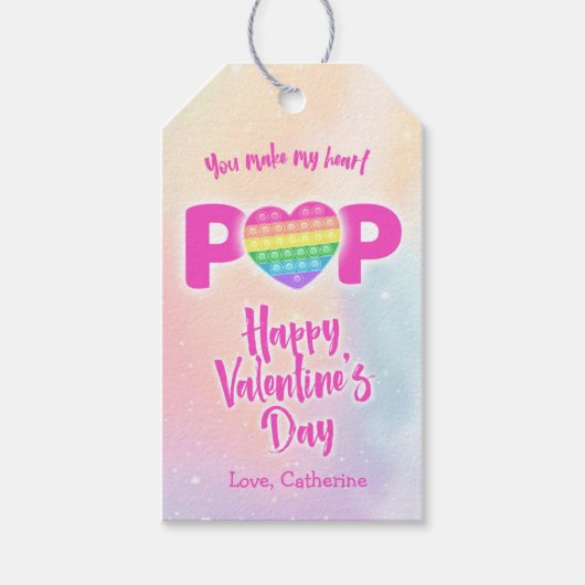 Je maakt mijn Pop Valentijn Cadeft Label Cadeaulabel (Voorkant)