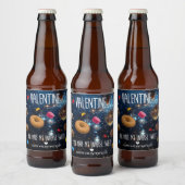 Je maakt mijn universum zoete Valentijn Bier Etiket (Flessen)