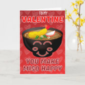 Je maakt Miso blij Funny Valentijnskaart Kaart (Gele Bloem)