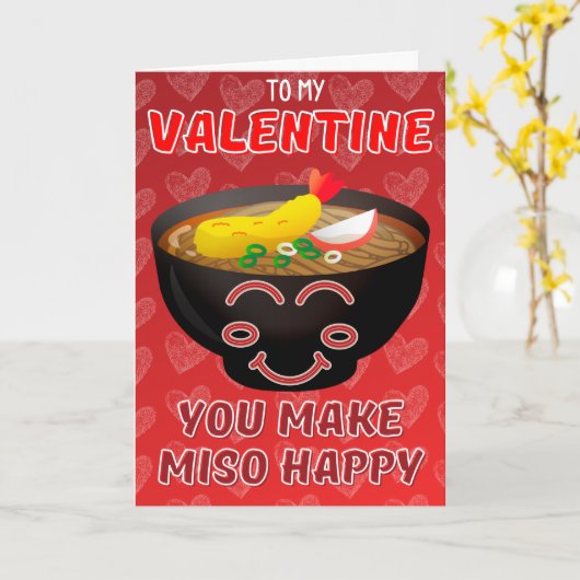 Je maakt miso gelukkig Valentijnskaart met grapje Kaart (Gele Bloem)