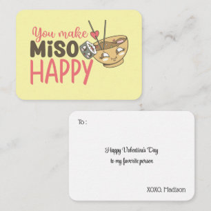 Je maakt Miso Happy Funny Pun Kinder Valentijnsdag Notitiekaartje
