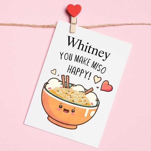 Je maakt Miso Happy Ramen Valentijn Feestdagen Kaart