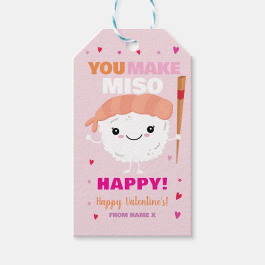 Je maakt Miso Happy Sushi Valentijnsdag Label Cadeaulabel (Voorkant)