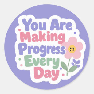 Je Maakt Voortgang Leraar Beloningsstickers Ronde Sticker