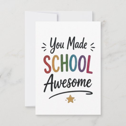 Je maakte school geweldig bedankkaart (Voorkant)