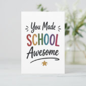 Je maakte school geweldig bedankkaart (Staand voorkant)