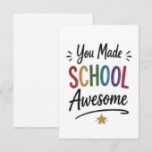 Je maakte school geweldig bedankkaart (Voorkant / Achterkant)