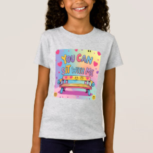 "Je mag bij me zitten" T-shirt voor meisjes met bo