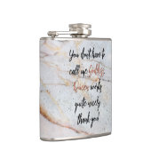 Je mag me godin noemen. Koningin werkt ook! Marmer Heupfles (Rechts)