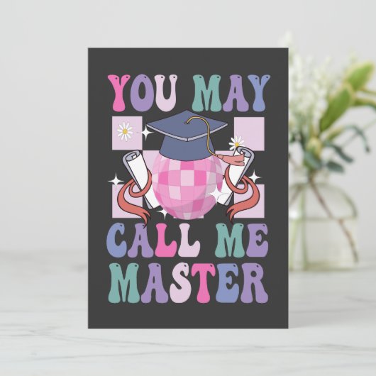 Je mag me Master Funny 2024 Afstuderen Gift noemen Aankondiging (Staand voorkant)