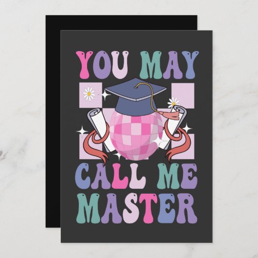 Je mag me Master Funny 2024 Afstuderen Gift noemen Save The Date (Voorkant / Achterkant)