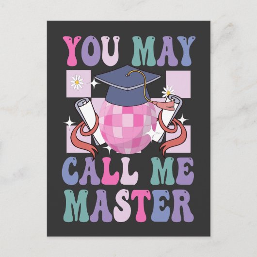 Je mag me Master Funny 2024 Afstuderen Gift noemen Uitnodiging Briefkaart (Voorkant)