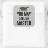 Je mag me Meester I noemen Vierkante Sticker (Tas)