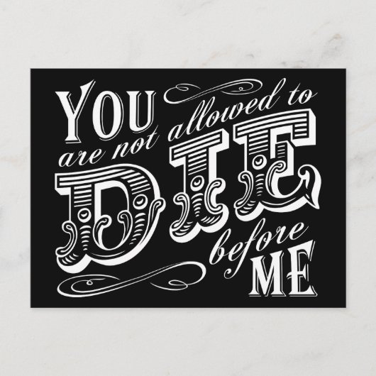 je mag niet sterven voor mij briefkaart (Voorkant)