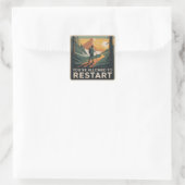 Je mag opnieuw beginnen vierkante sticker (Tas)