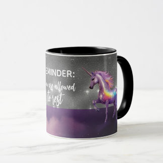 Je mag Rainbow Glitter Unicorn laten rusten Mok
