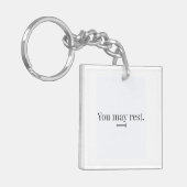 "Je mag rusten" Sleutelhanger (Voorkant Links)