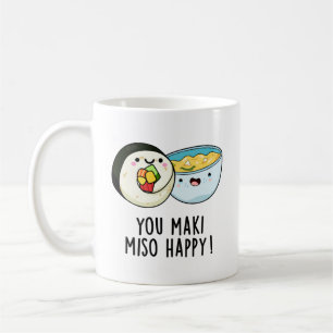 Je Maki Miso Happy Funny Japanse Food Pun Koffiemok