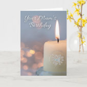 Je mama's verjaardagsherdenking met kaars kaart (Gele Bloem)