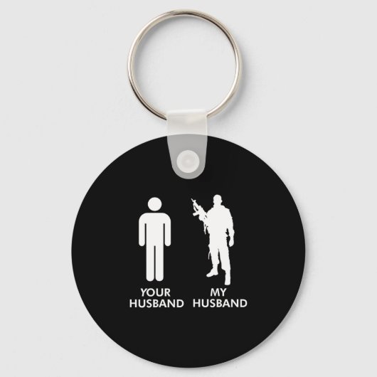 Je man vs mijn man legervrouw sleutelhanger (Voorkant)