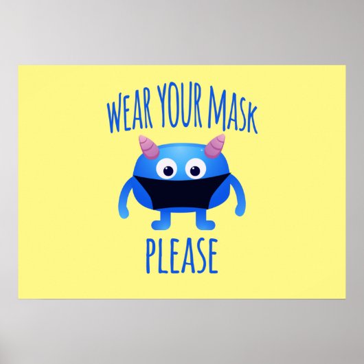 Je masker draag alsjeblieft vriendjesmonster poster (Voorkant)