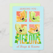 Je meloenen van hanen en kussens verzenden | Pun. Bedankkaart (Voorkant / Achterkant)