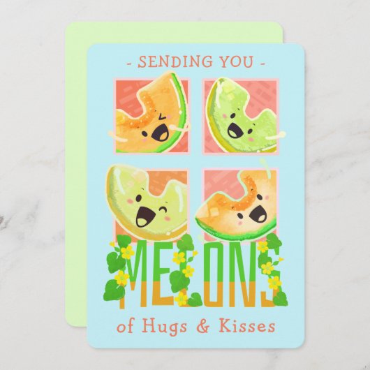 Je meloenen van hanen en kussens verzenden | Pun. Bedankkaart (Voorkant / Achterkant)