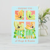 Je meloenen van hanen en kussens verzenden | Pun. Bedankkaart (Staand voorkant)