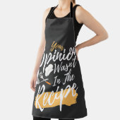 Je mening was niet in de receptie-kookplaat schort (Insitu)