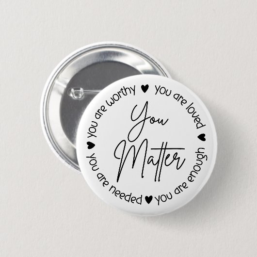 Je Mentale Gezondheid - Positief Quote Ronde Button 5,7 Cm (Voorkant /achterkant)