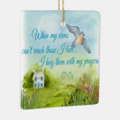 Je met mijn gebeden versierd keramisch ornament (Rechts)