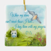 Je met mijn gebeden versierd keramisch ornament (Voorkant)