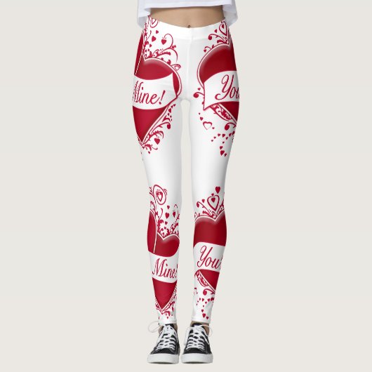 Je mijne rode harten leggings (Voorkant)