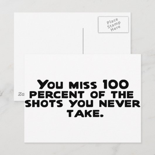 Je mist 100 procent van de schoten die je nooit he briefkaart (Voorkant / Achterkant)