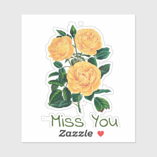 Je mist, Gele Rozen Ontwerp, Sticker (Vel)