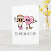 Je mocha me gek koffie grappig ik hou van je kaart (Gele Bloem)