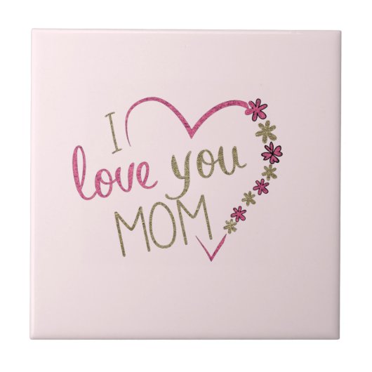 Je moeder cadeau hart Tegel en tekst - Ik hou van Tegeltje (Voorkant)
