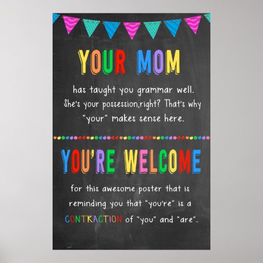 Je moeder Je bent welkome Motivatie Poster (Voorkant)