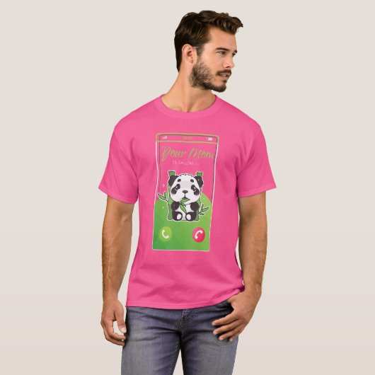 Je moeder noemt Panda Beer Mobile Incoming Cal T-shirt (Voorkant volledig)