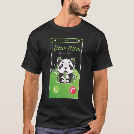 Je moeder noemt Panda Beer Mobile Incoming Cal T-shirt (Voorkant)