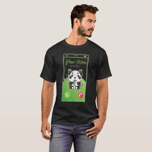 Je moeder noemt Panda Beer Mobile Incoming Cal T-shirt (Voorkant volledig)